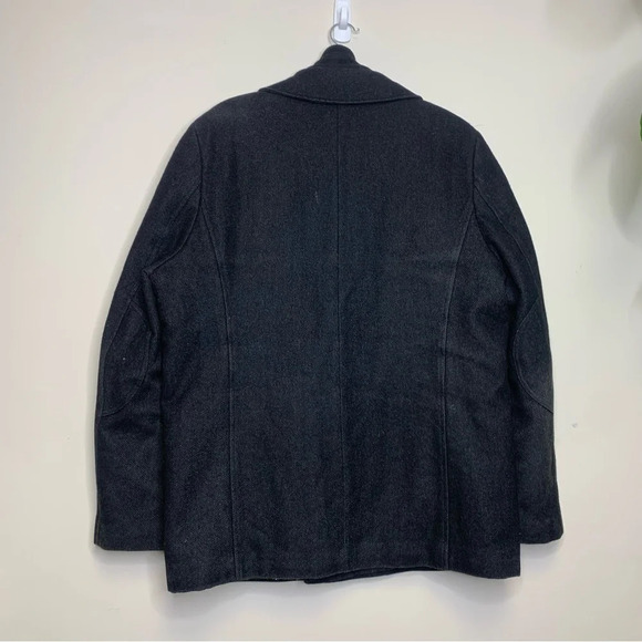 DANIEL HECHTER Charcoal Grey Quilted Lining Wool Zip Up Dress Coat Size L - Picture 5 of 14